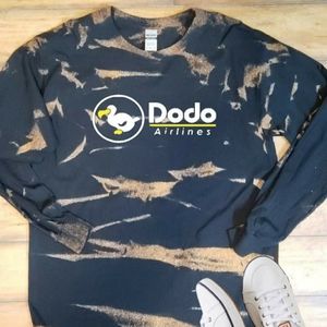 Bleachy Black Long-sleeved Tee